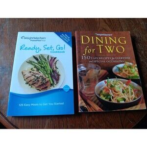 2 Weight Watchers Cookbooks Dining for Two 2004 & Ready Set Go Points Plus 2012